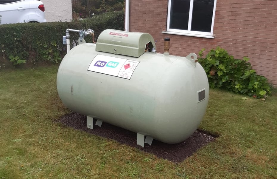 Bulk LPG Tank installed in home garden